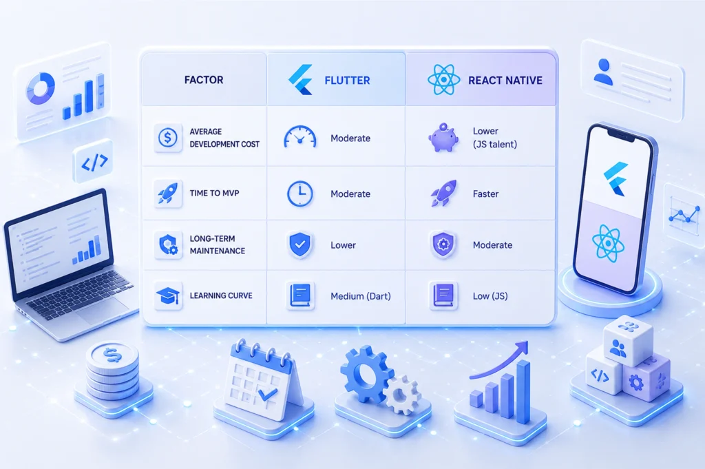 Cost Comparison between flutter and react native