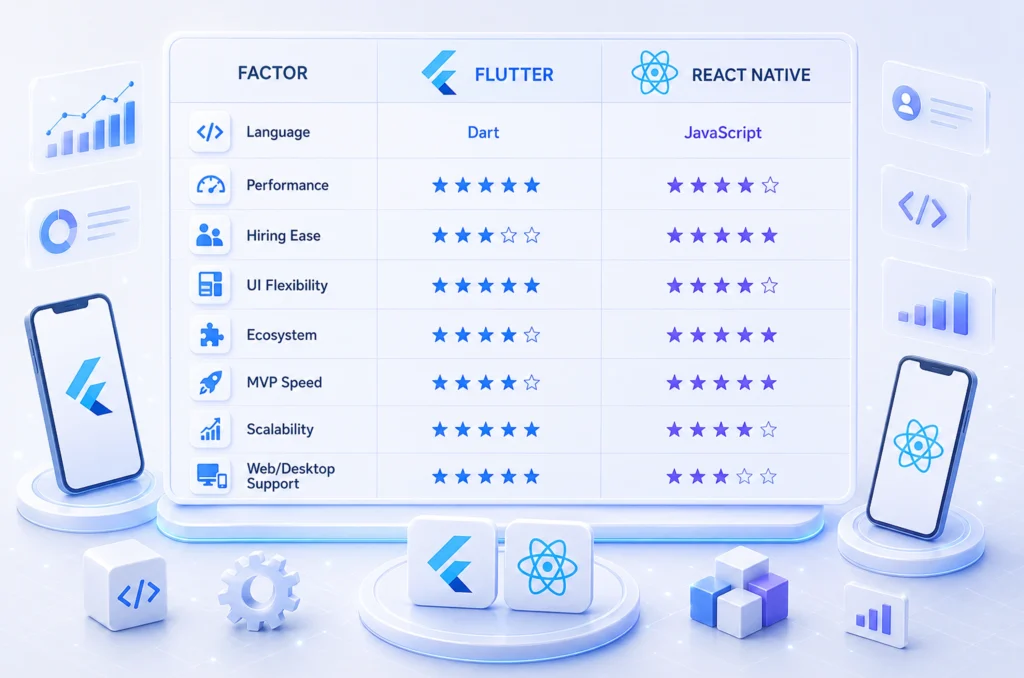 Master Comparison Flutter VS React Native