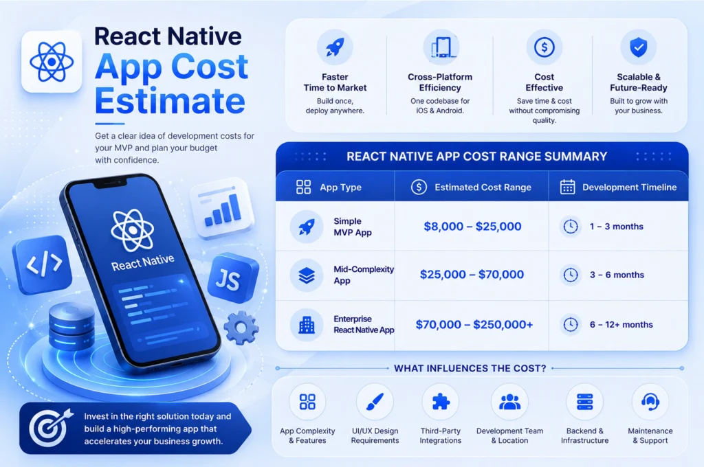React Native App Development Cost by App Type