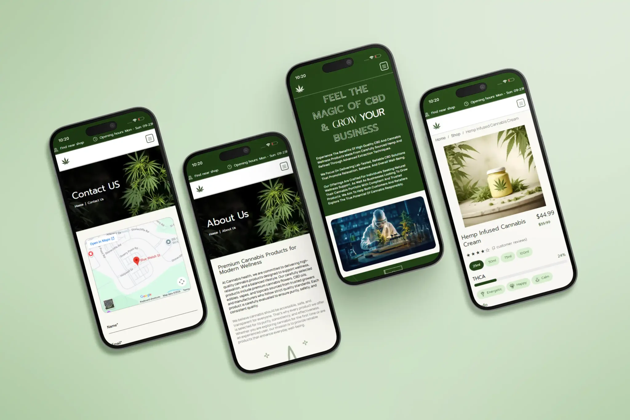 Cannabis Health Store design screen 3