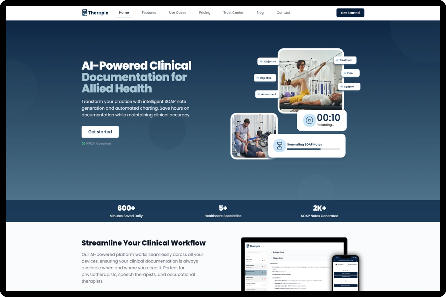 Therapix.AI design screen 1