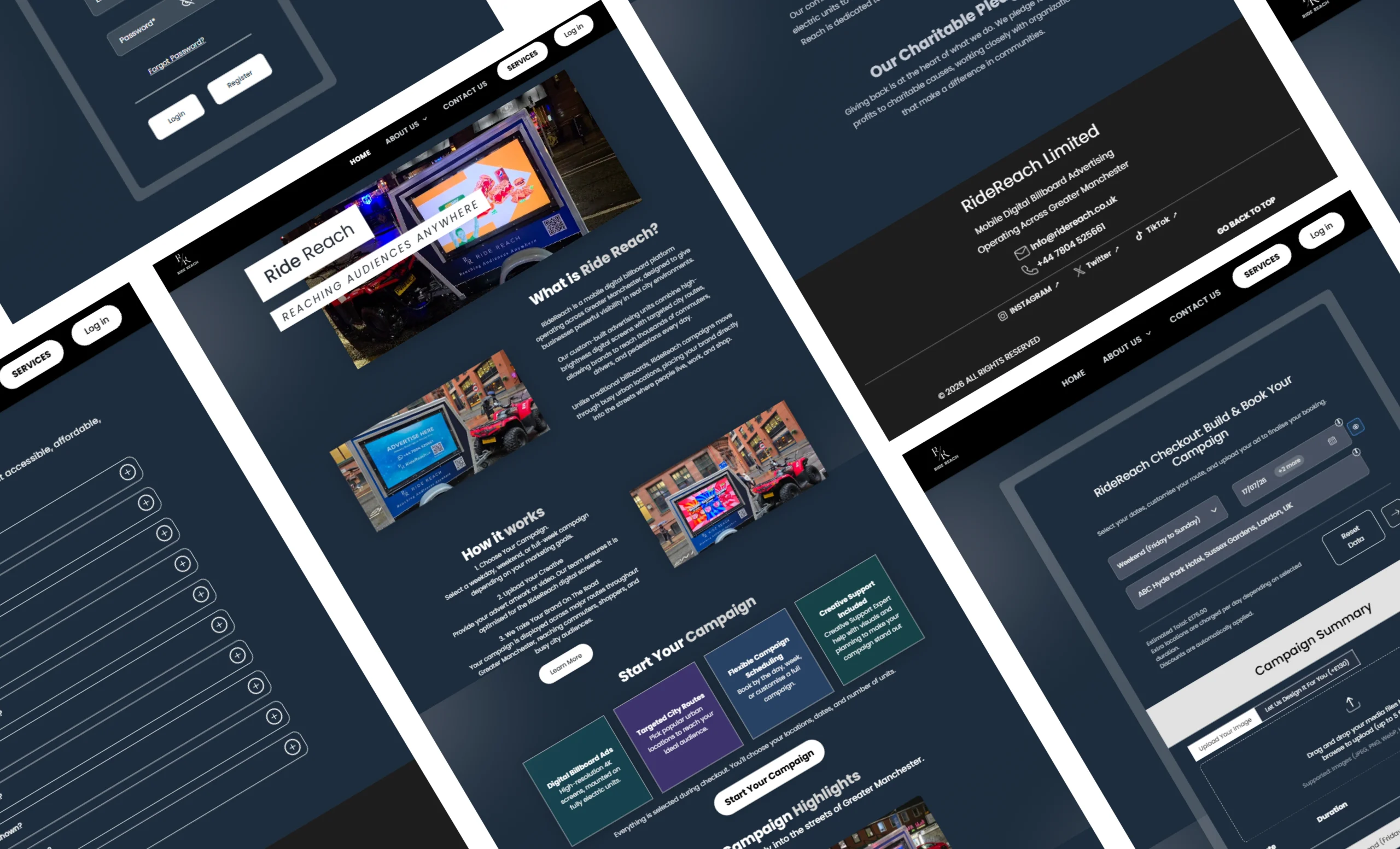RideReach design screen 1